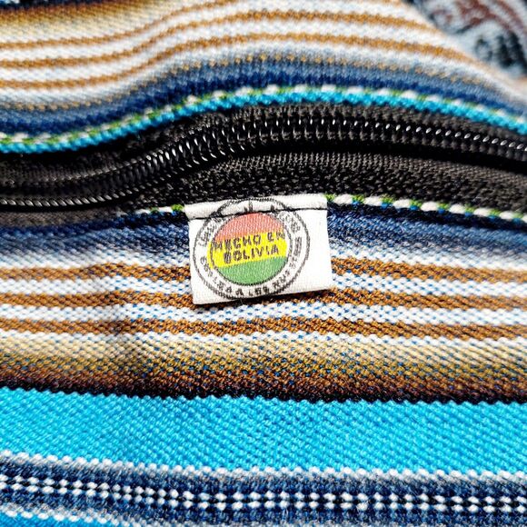 Hecho En Bolivia Official AGUAYO Handmade Drawstring Backpack 15x13 NWOT UNISEX - Picture 3 of 6